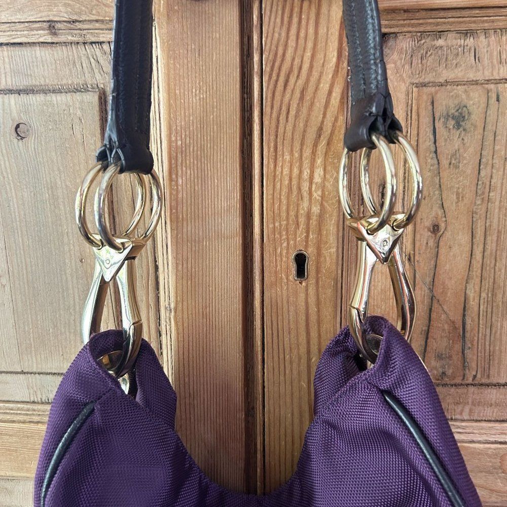 JPK Paris 75 Purple Shoulder Bag Gold Hardware Boho Slouchy Purse - Flawed - Picture 9 of 14